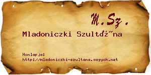 Mladoniczki Szultána névjegykártya